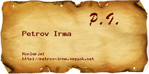 Petrov Irma névjegykártya